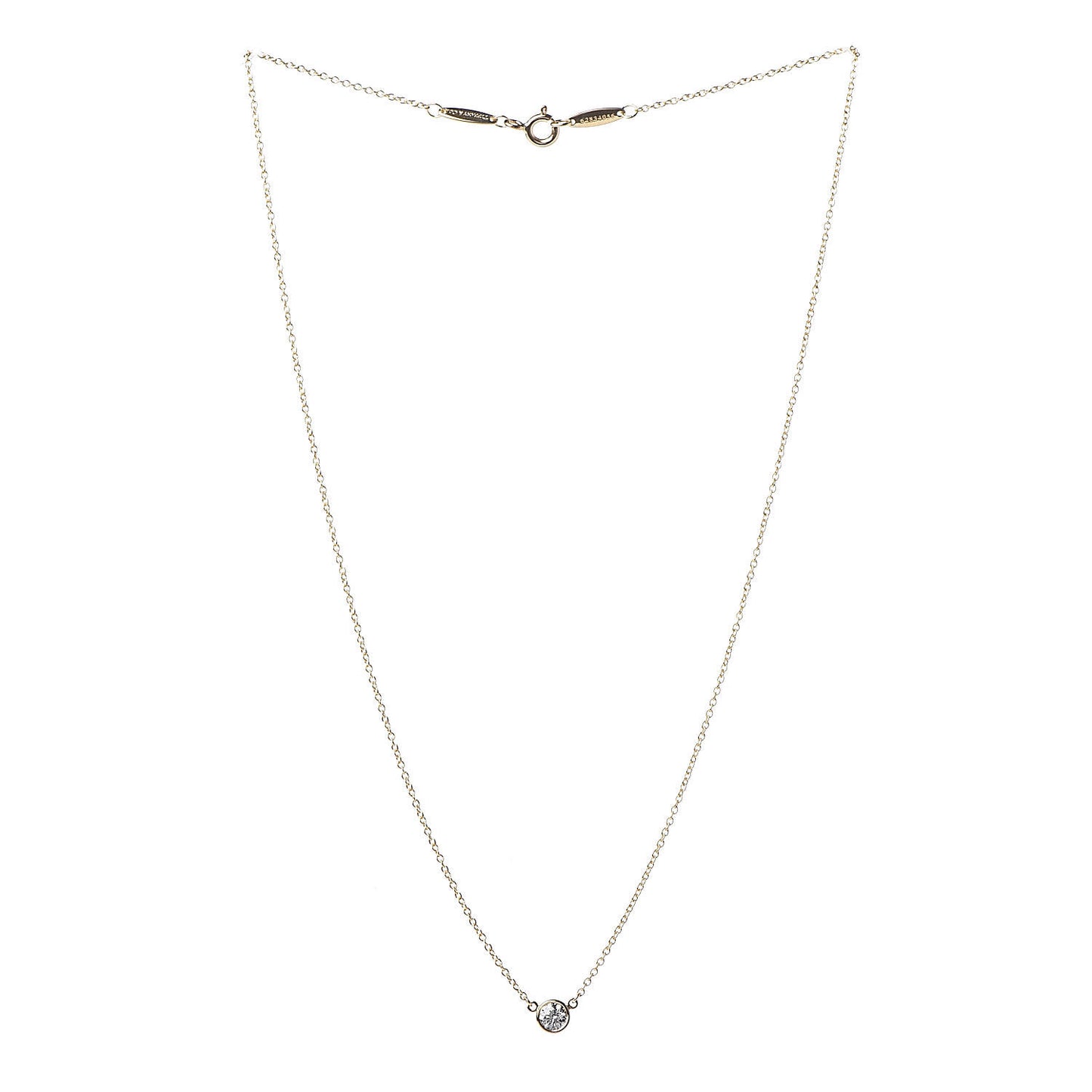 18K Yellow Gold Diamond .20ct Elsa Peretti Diamonds by the Yard Pendant Necklace