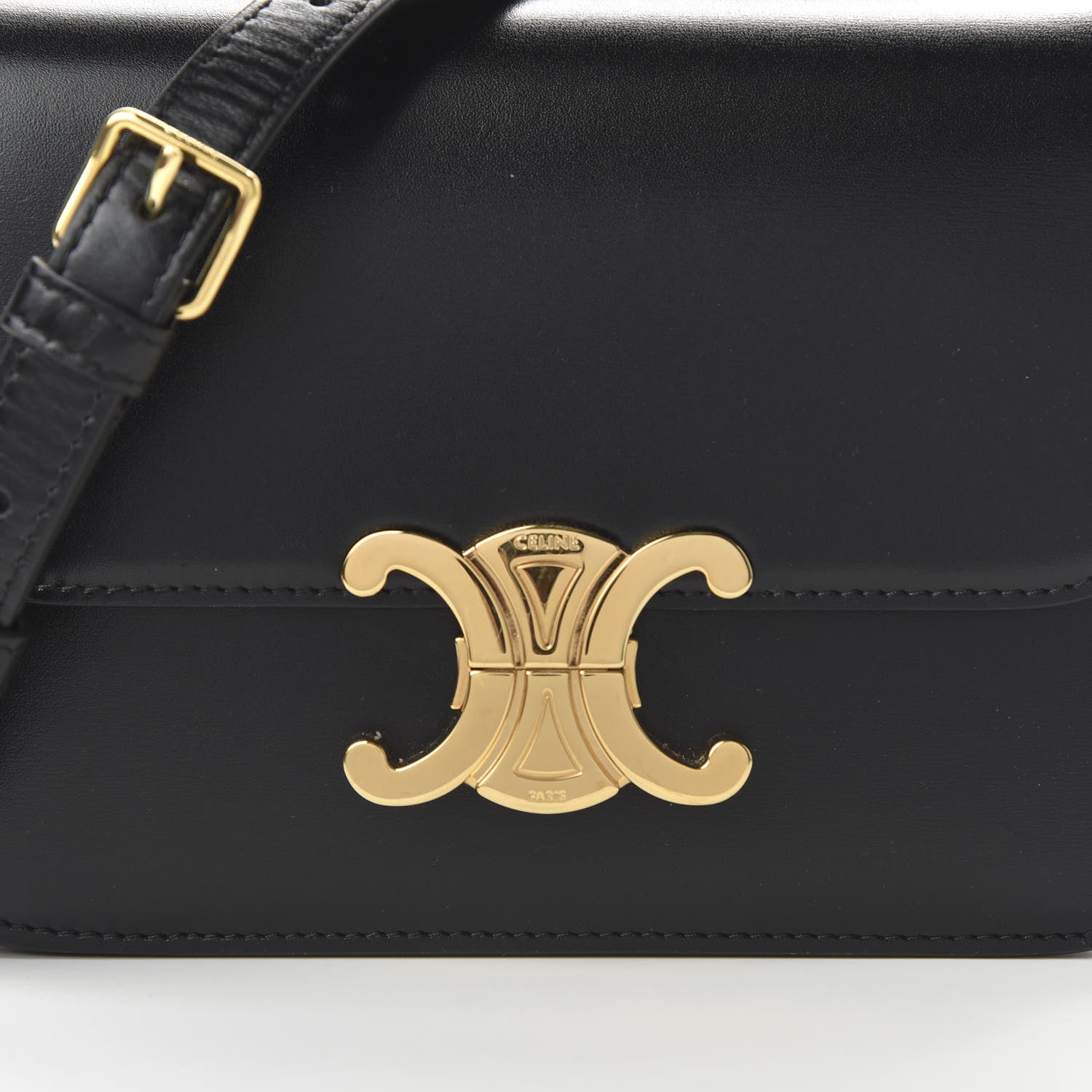 Celine Shiny Calfskin Small Triomphe Black 10 of 10