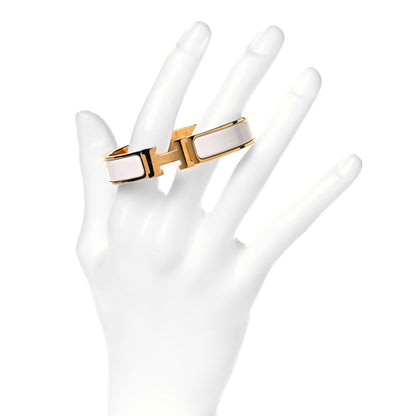 Hermes Enamel Narrow Clic Clac H Bracelet PM White 2 of 4