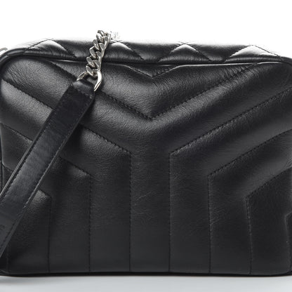 Saint Laurent Calfskin Y Quilted Monogram Small Loulou Bowling Bag Black 8 of 12