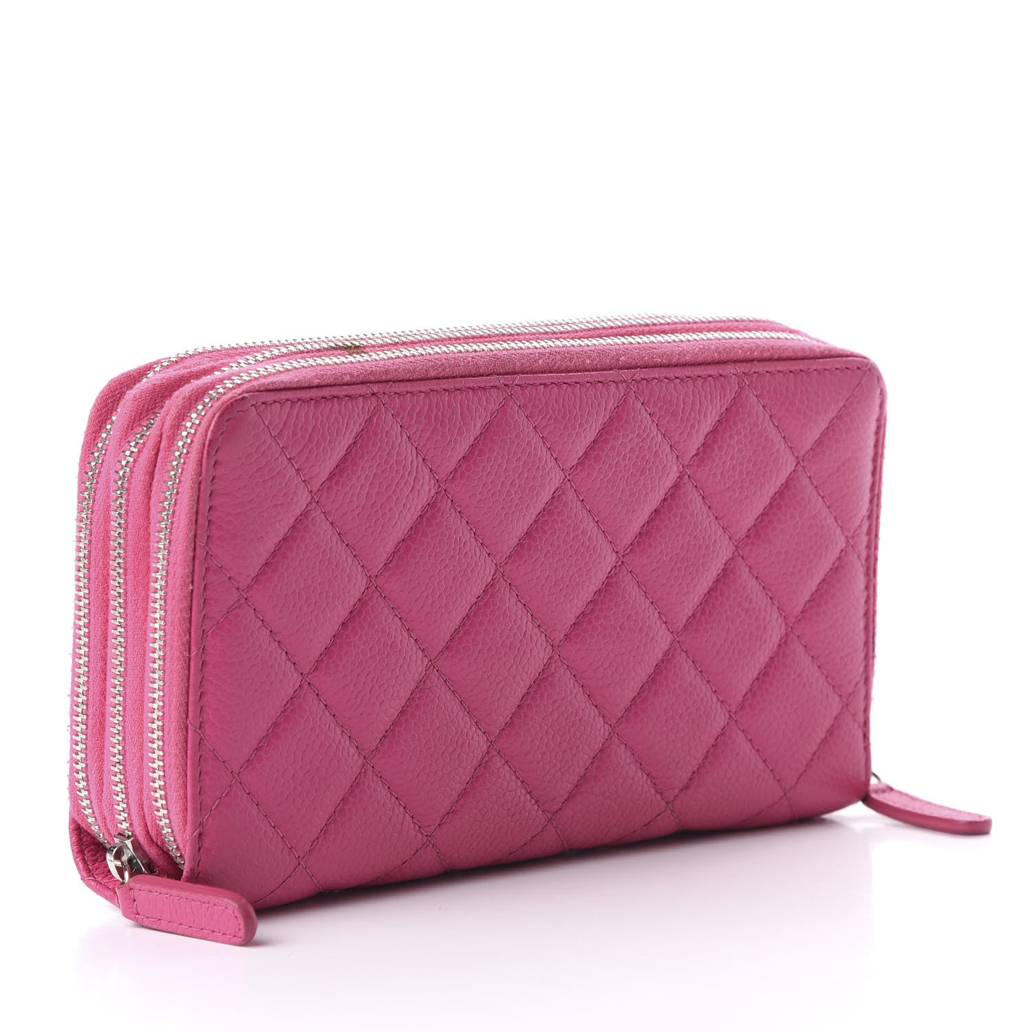 Chanel Caviar Quilted Triple Zipper Wallet Pink 3 of 13
