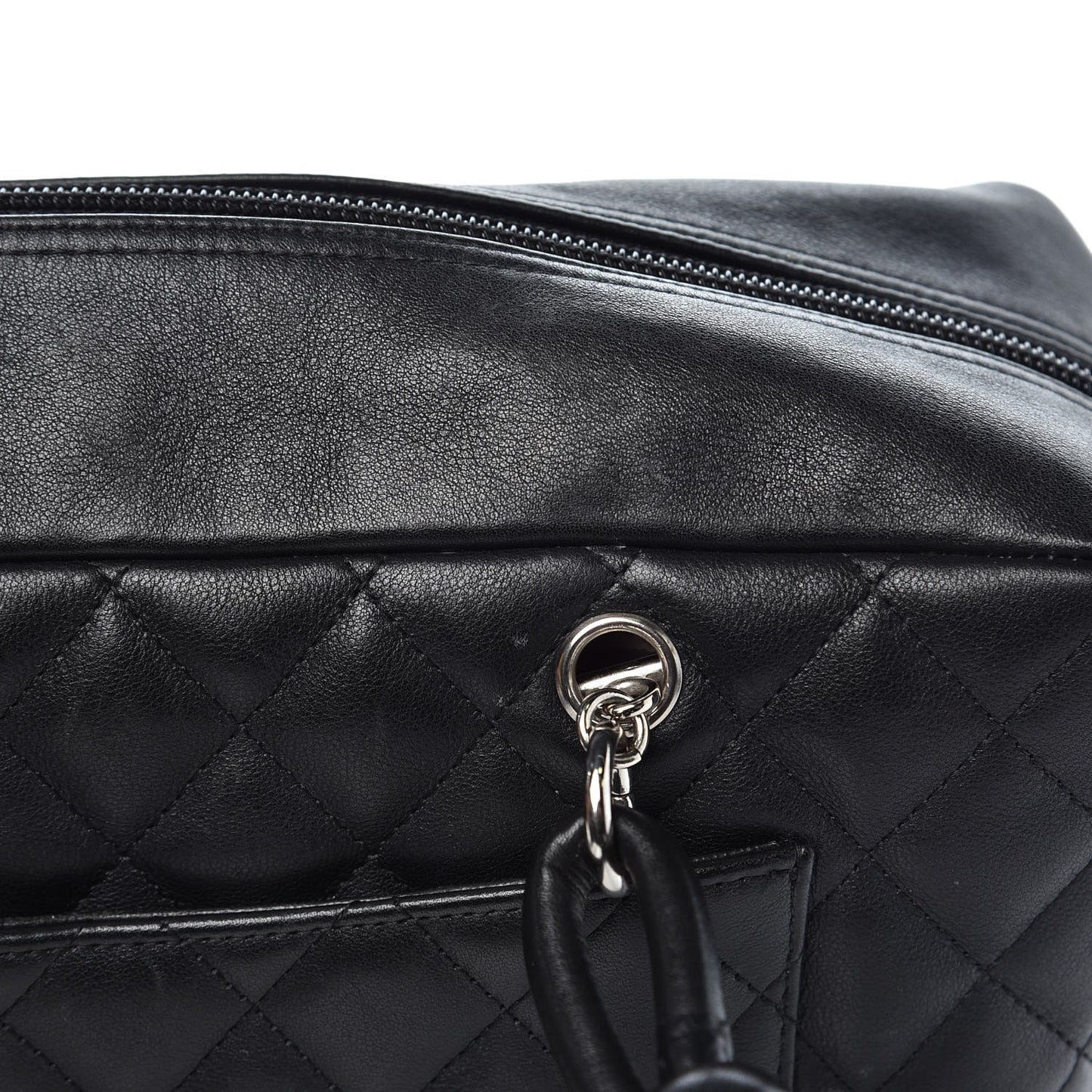 Calfskin Quilted Large Cambon Bowler Black