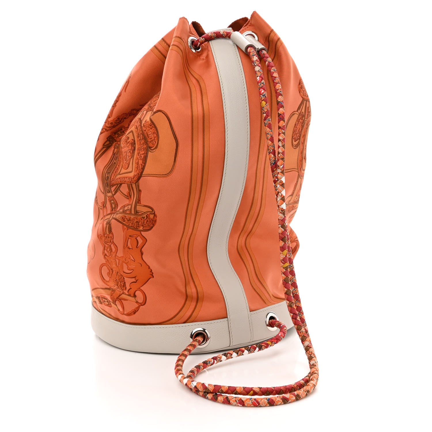 Hermes Silk Soie Cool Bridges de Gala Soft Red Pearl Grey 3 of 9