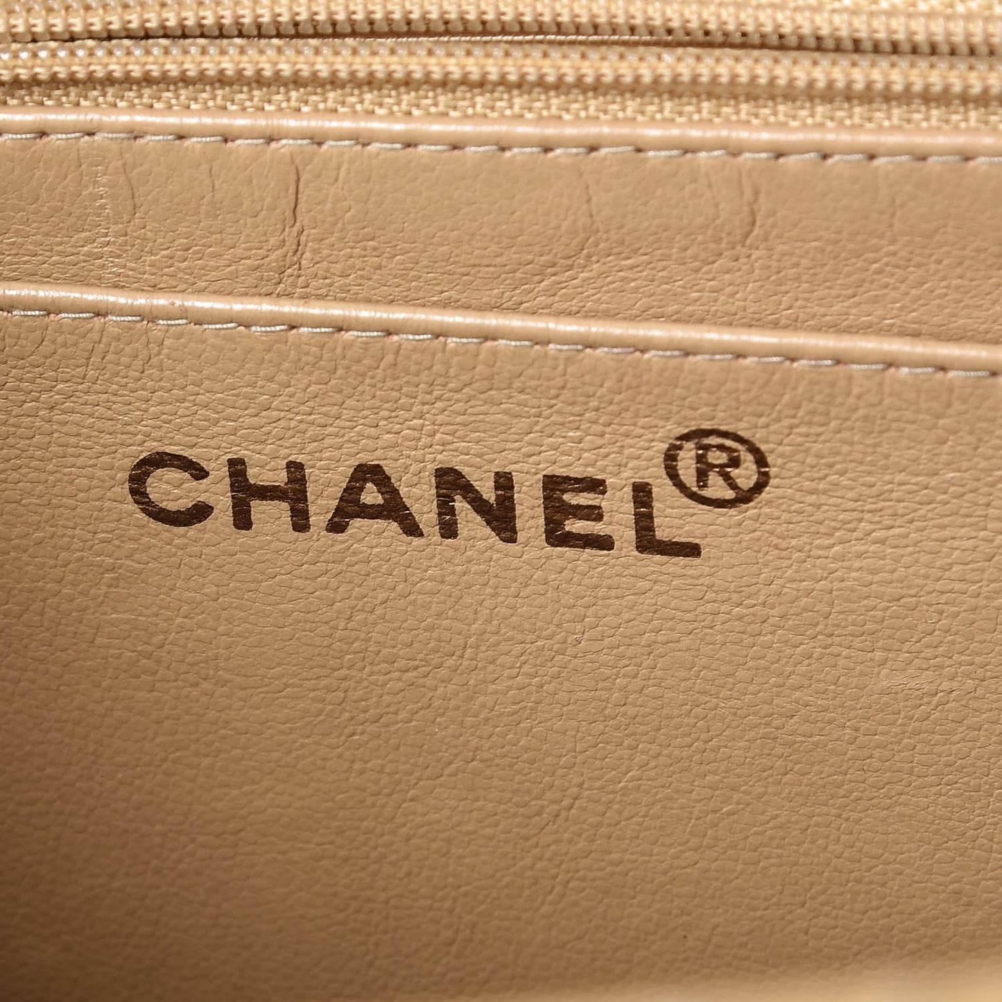 Caviar Stitched Jumbo Single Flap Beige