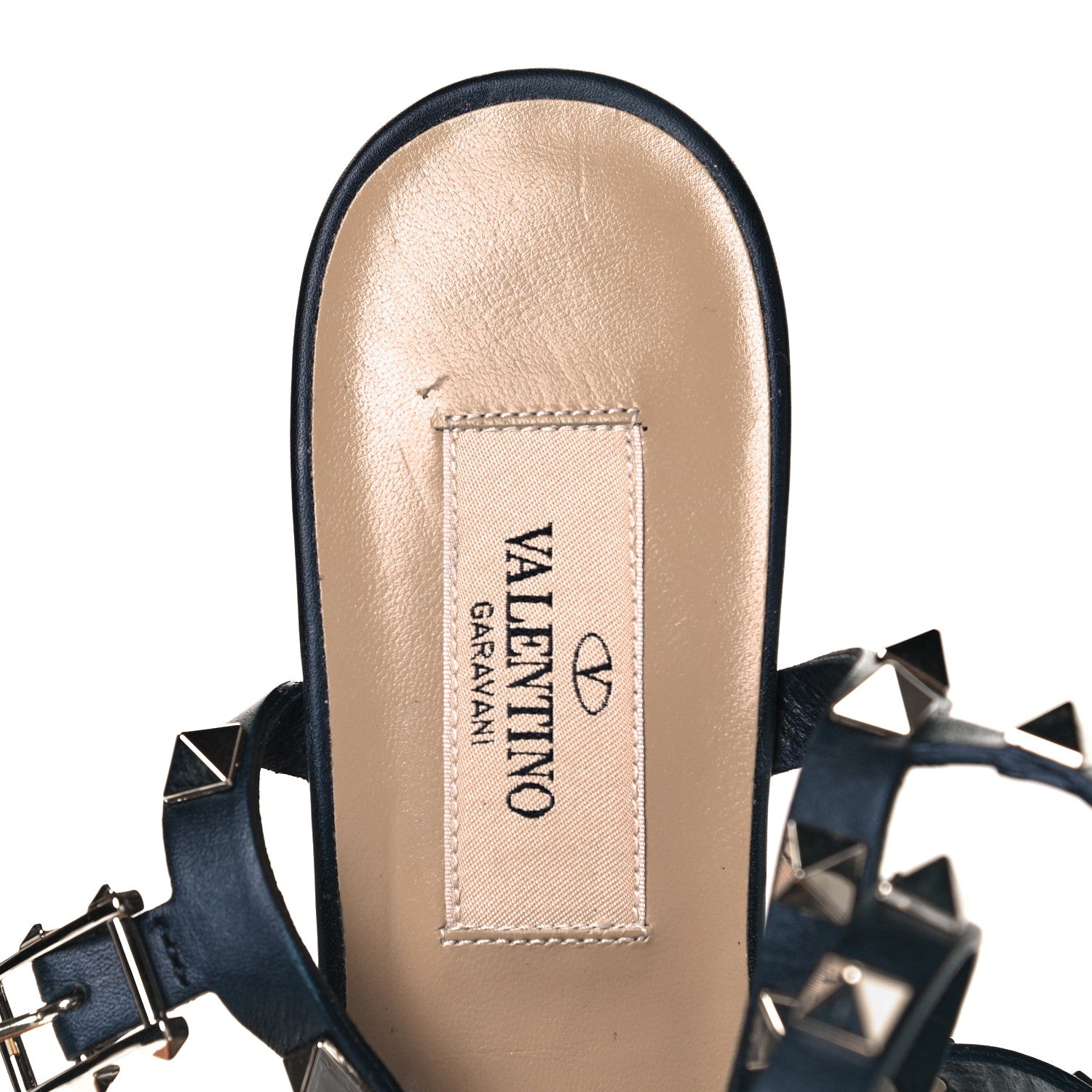 Valentino Garavani Calfskin Rockstud 60mm City Sandals 35.5 Black 7 of 9