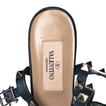 Valentino Garavani Calfskin Rockstud 60mm City Sandals 35.5 Black 7 of 9
