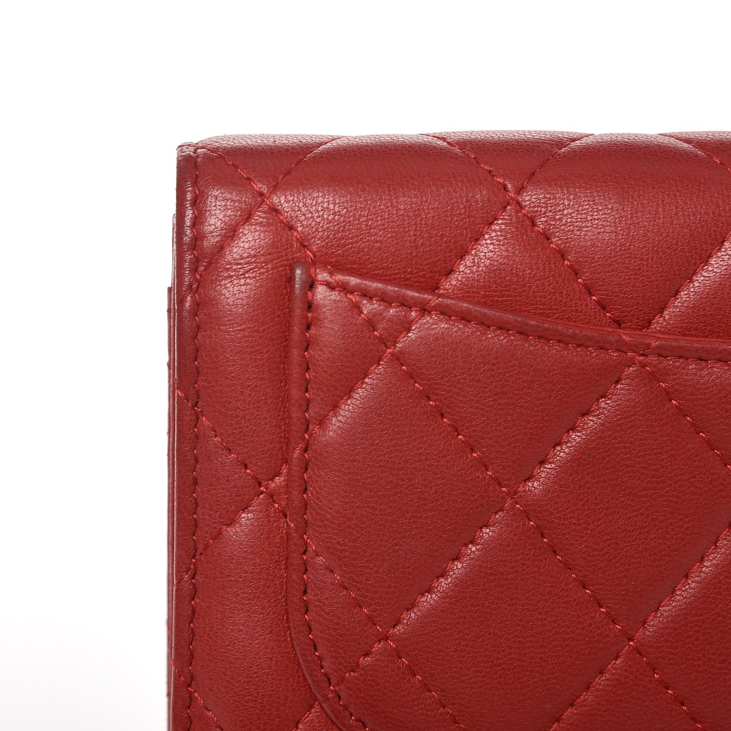 Chanel Lambskin Quilted Small Flap Wallet Red 13 of 15