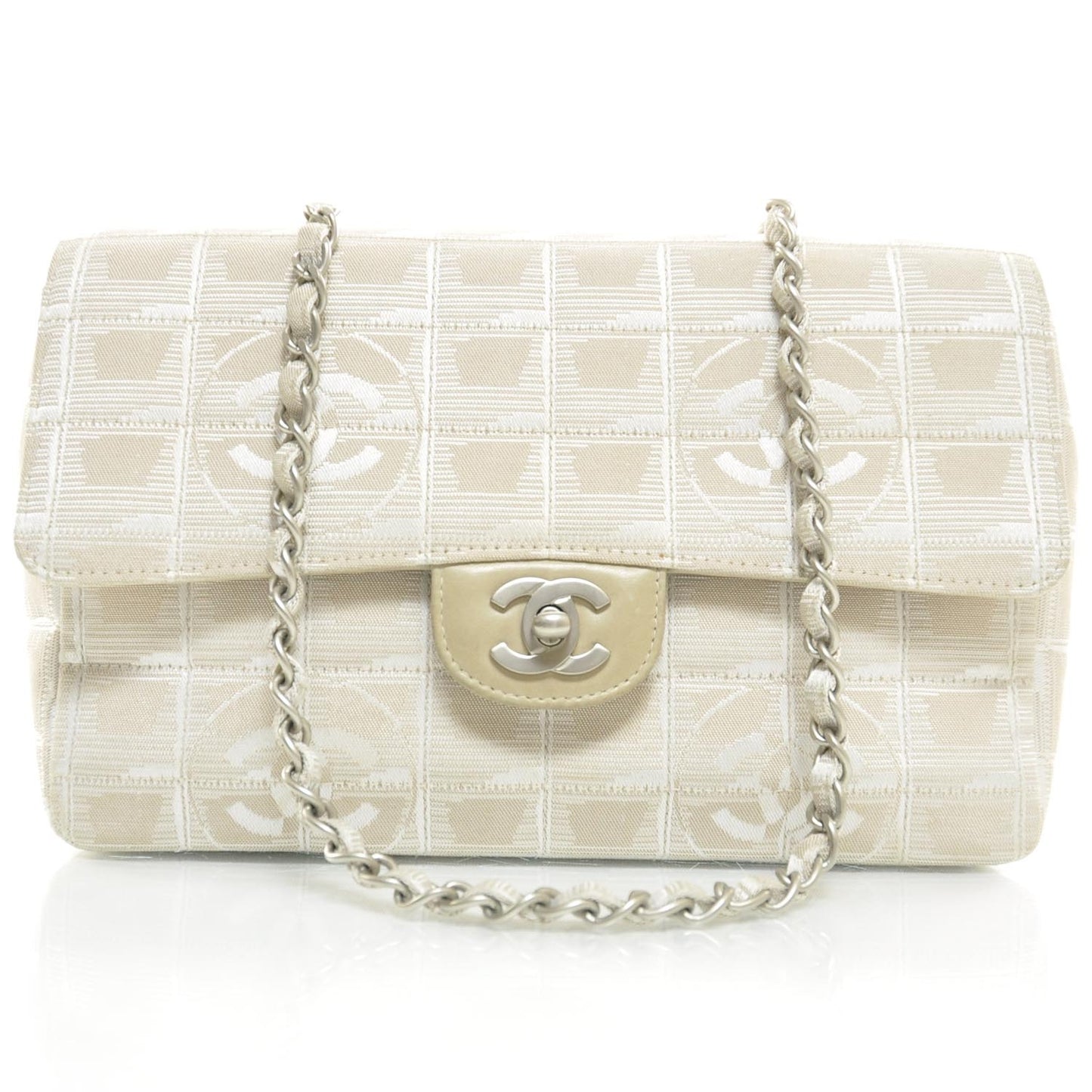 Nylon Travel Medium Flap Beige