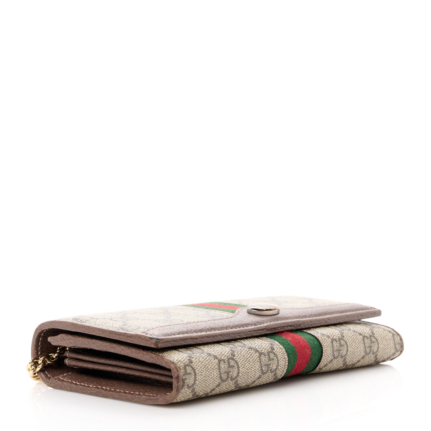 Gucci GG Supreme Monogram Web Ophidia Wallet On Chain Brown 4 of 11
