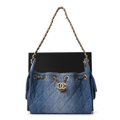 Chanel Washed Denim Quilted Mini Chanel 25 Handbag Blue 21 of 21