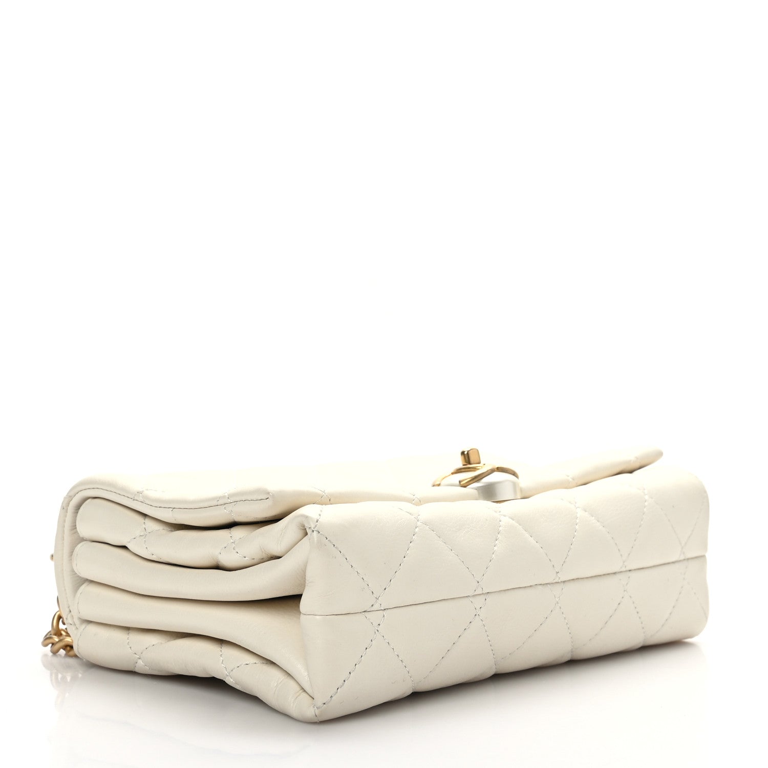 Chanel Calfskin Quilted Accordion Pearl CC Flap Bag White 4 of 11
