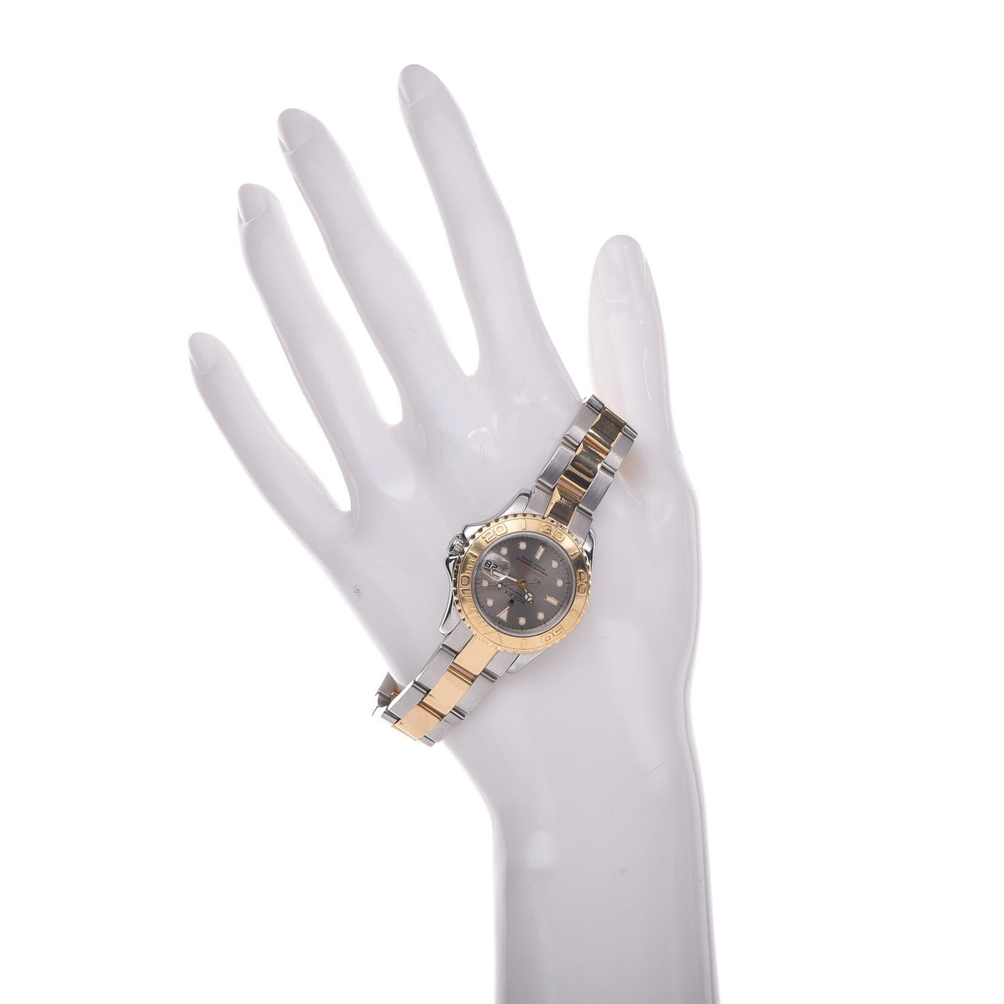 Stainless Steel 18K Yellow Gold 29mm Oyster Perpetual Date Yacht-Master Watch Silver 169623