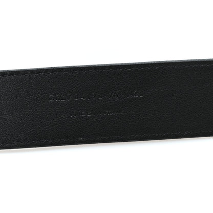 Saint Laurent Grained Lambskin Monogram Cassandre Square Buckle Belt 75 30 Black 4 of 5