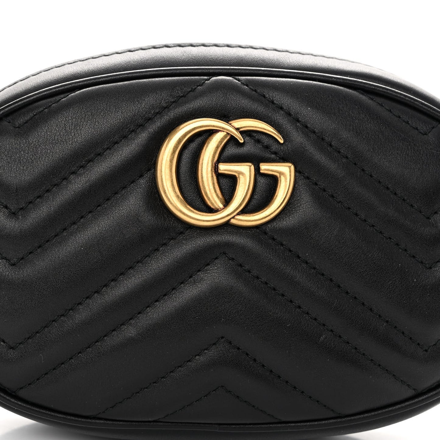 Calfskin Matelasse GG Marmont Belt Bag 75 30 Black