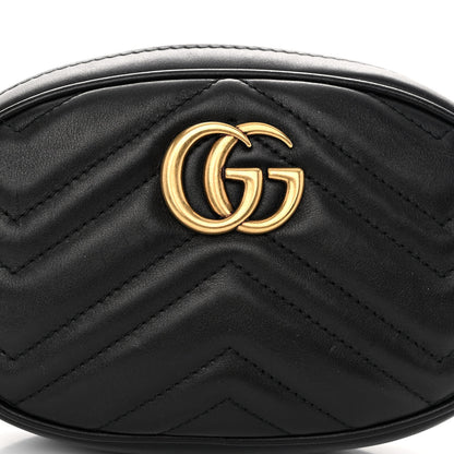 Gucci Calfskin Matelasse GG Marmont Belt Bag 75 30 Black 7 of 9
