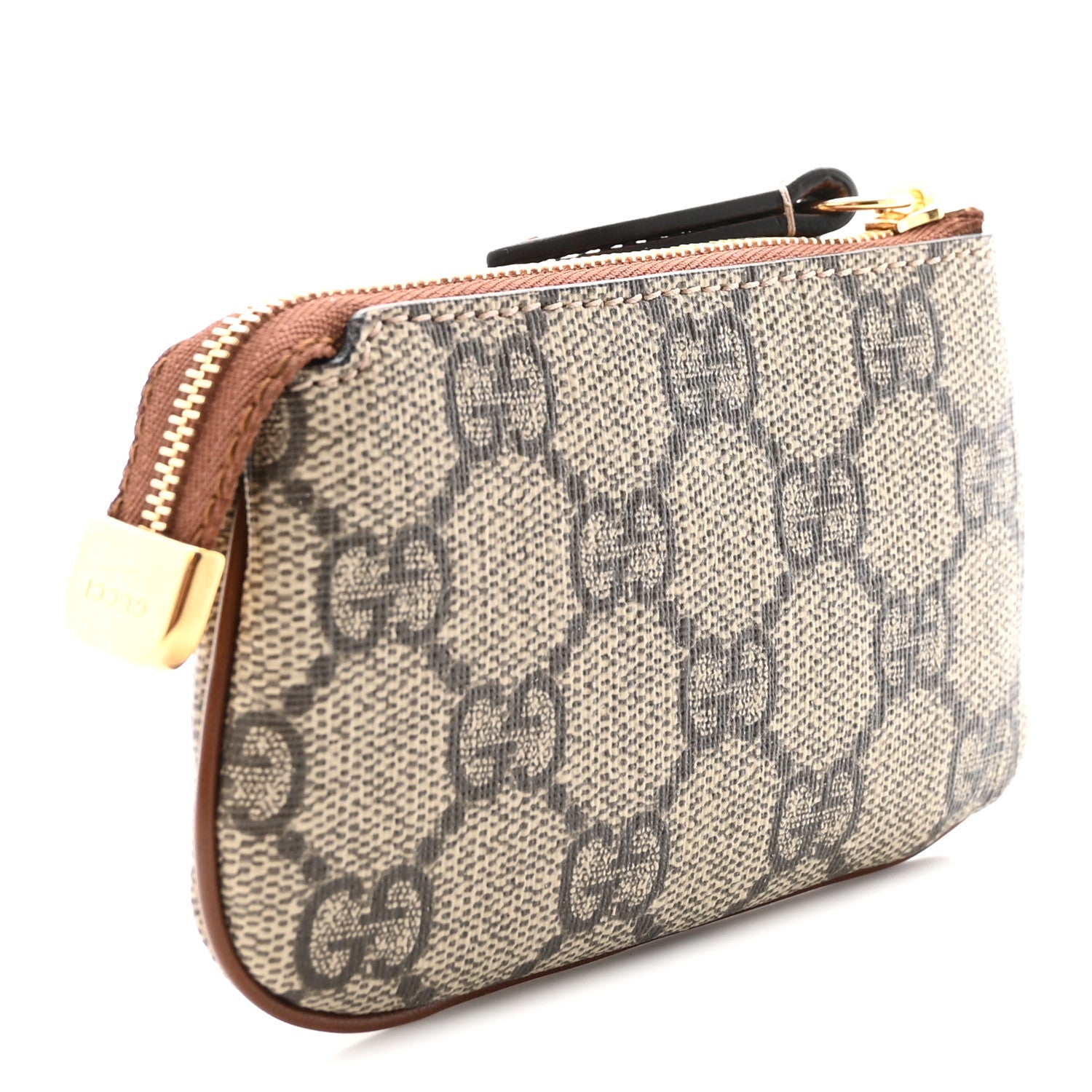 Gucci GG Supreme Monogram Key Case Beige Ebony Cuir 3 of 7