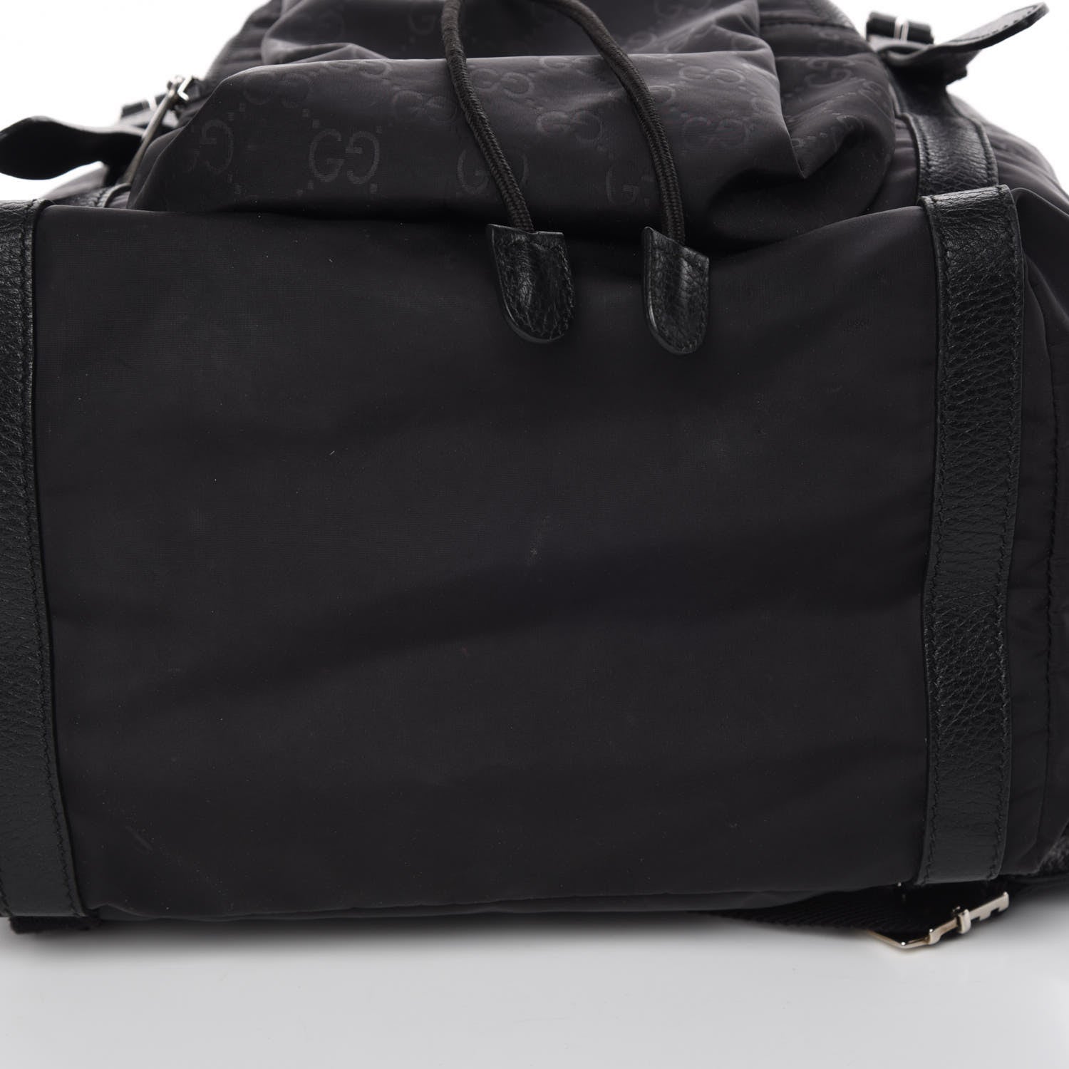 Gucci Nylon Monogram Medium Light Double Buckle Backpack Black 10 of 10