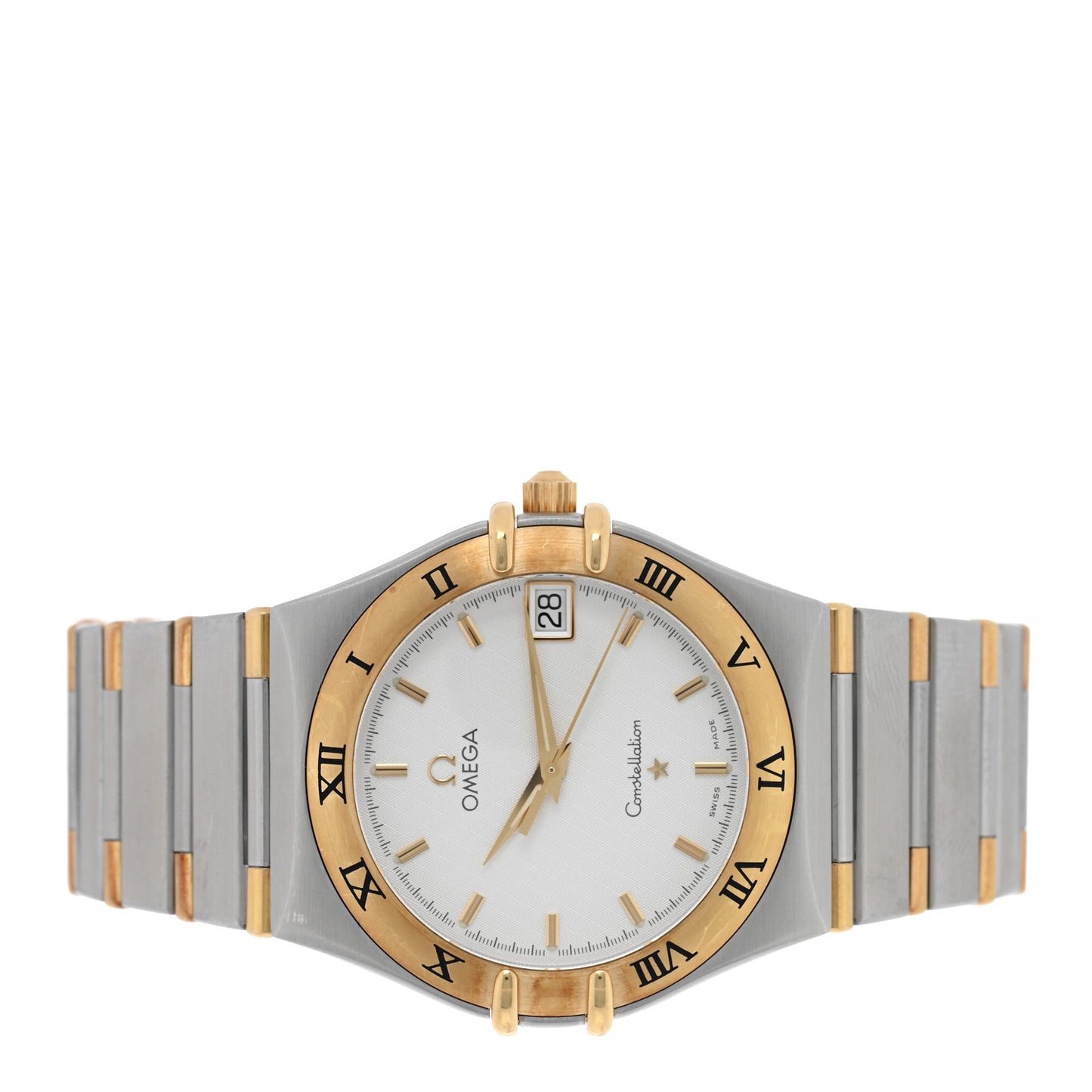 Stainless Steel 18K Yellow Gold 33mm Constellation Quartz Watch White 1312.30