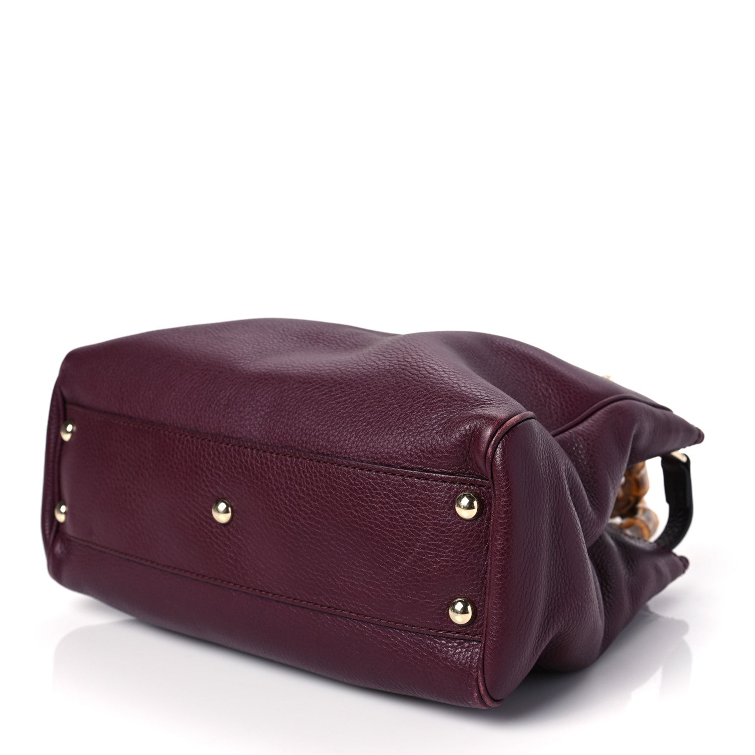 Gucci Calfskin Small Bamboo Shopper Tote Burgundy 9 of 10
