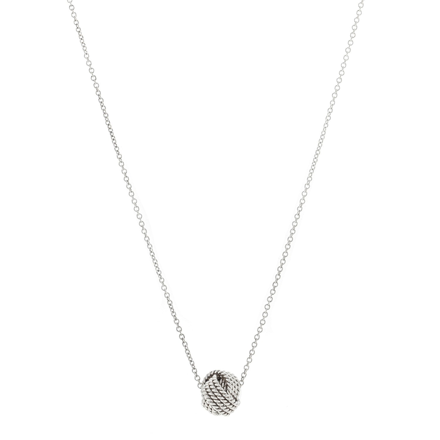 Tiffany Sterling Silver Twist Knot Pendant Necklace 1 of 4