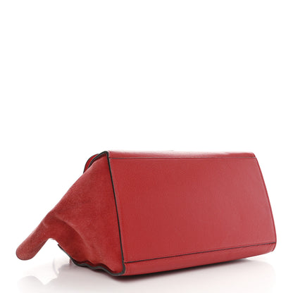 Celine Drummed Calfskin Suede Medium Trapeze Coquelicot 4 of 18