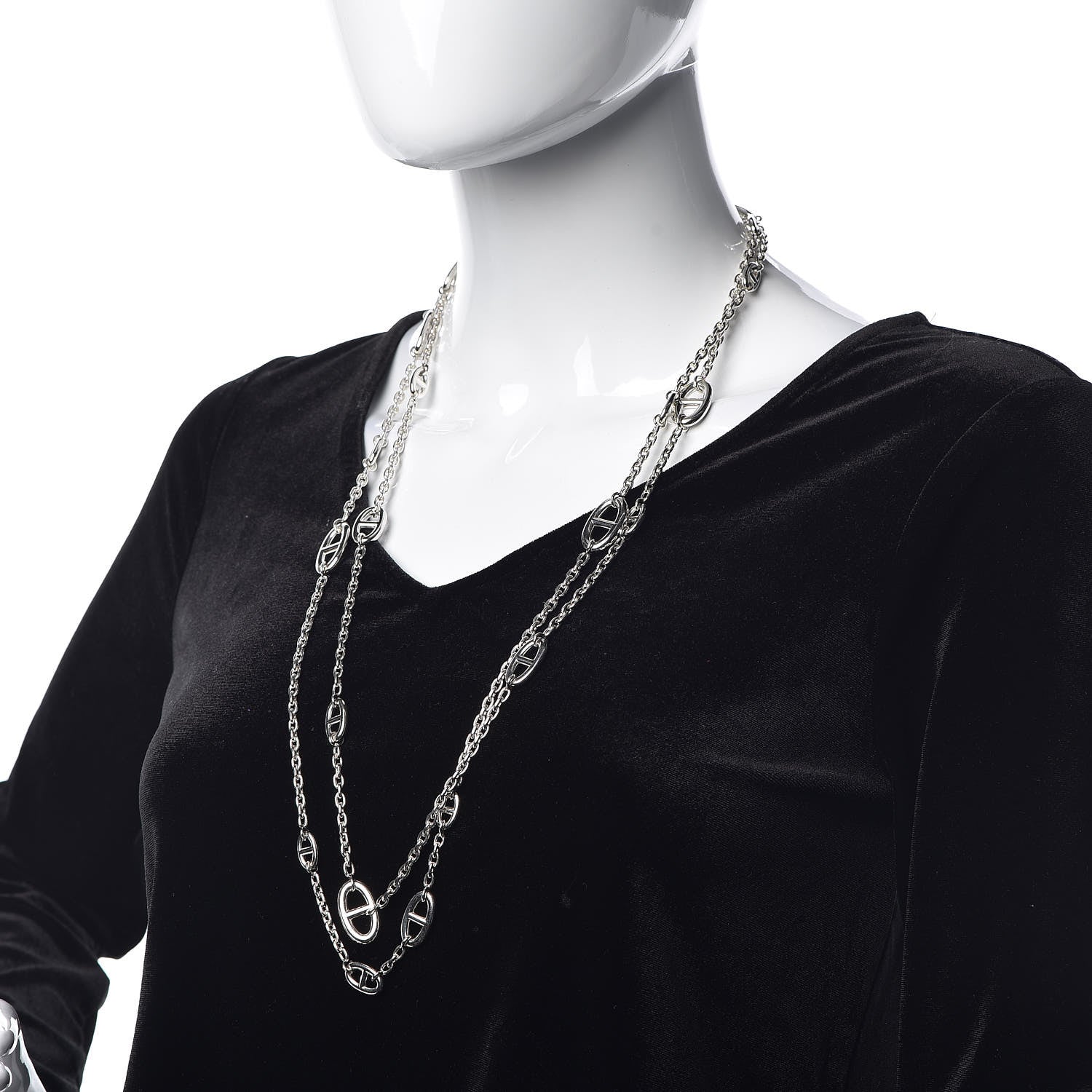 Hermes Sterling Silver Farandole Necklace 160 2 of 4