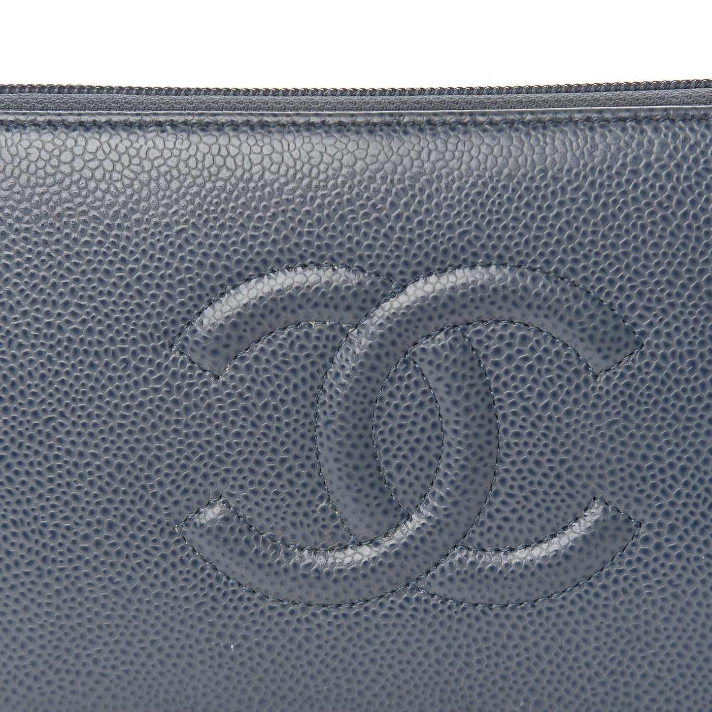 Caviar Large CC Timeless Zip Around Organizer Wallet Blue
