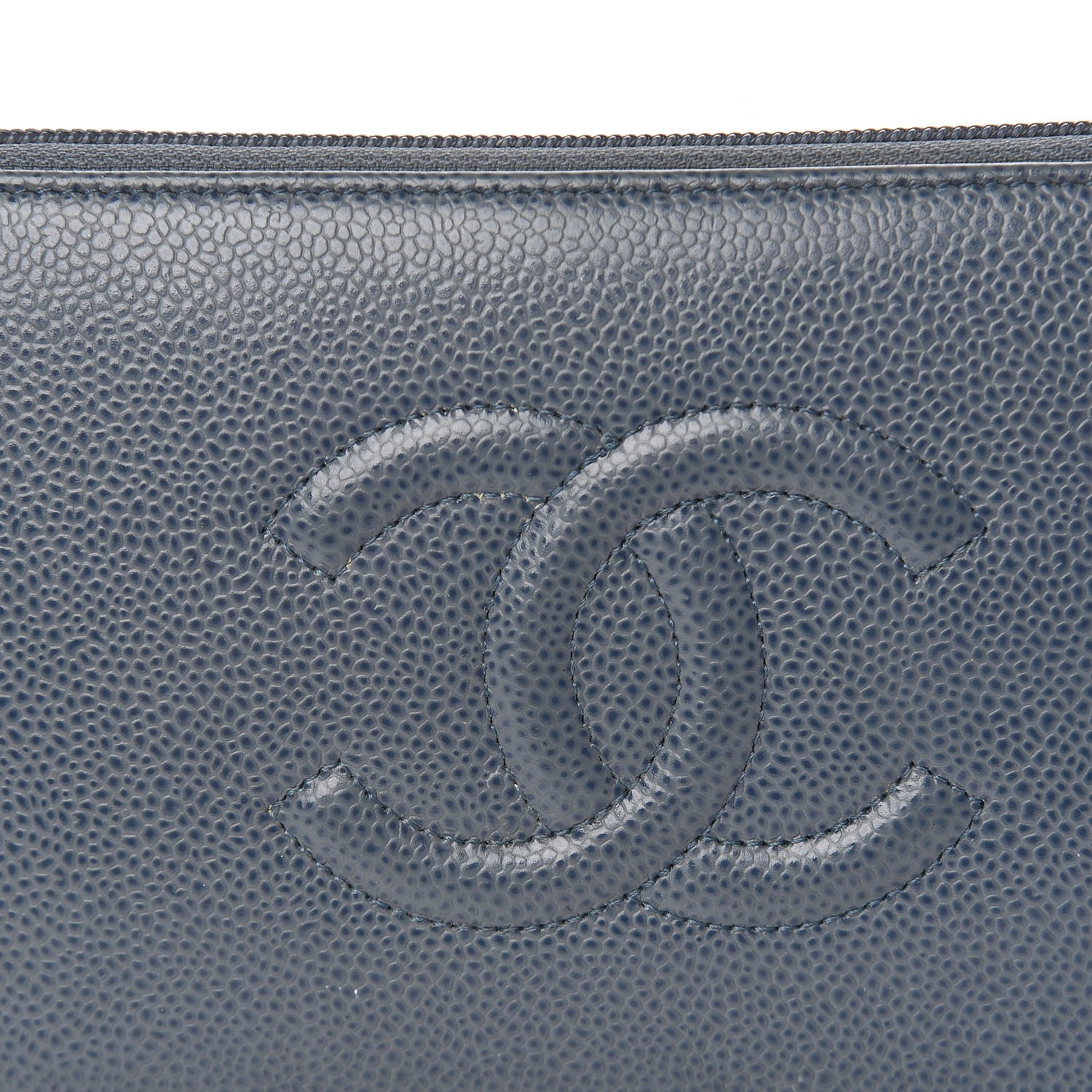 Chanel Caviar Large CC Timeless Zip Around Organizer Wallet Blue 10 of 23