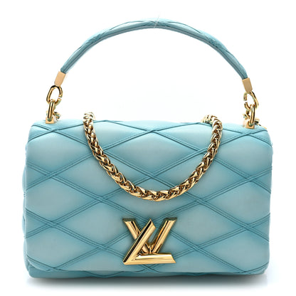 Louis Vuitton Lambskin Malletage Top Handle GO-14 MM Lagoon 1 of 10