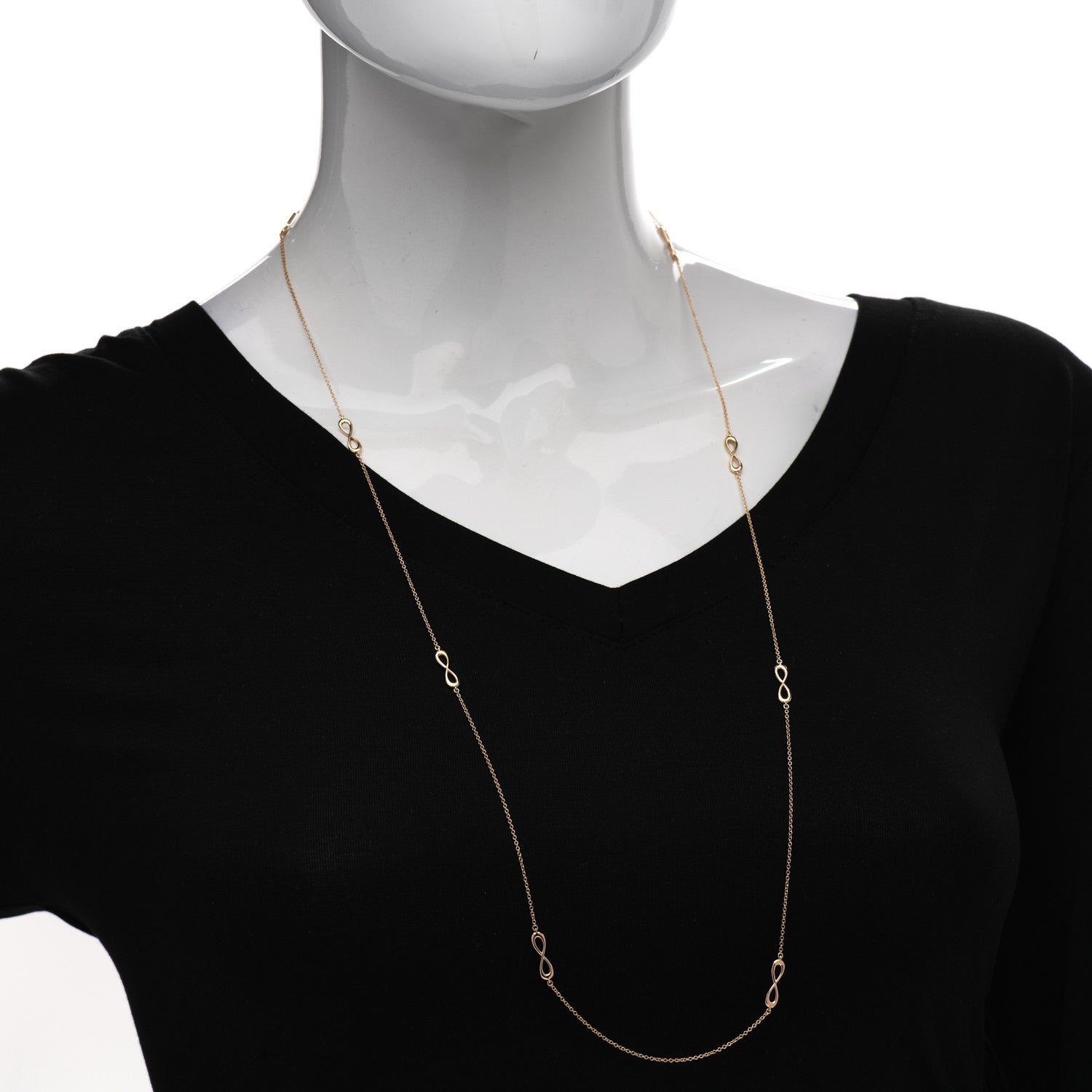 Tiffany 18K Rose Gold Infinity Endless Necklace 2 of 6