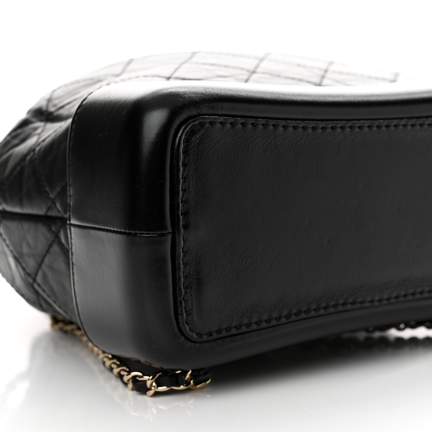 Aged Calfskin Quilted Small Gabrielle Backpack Black