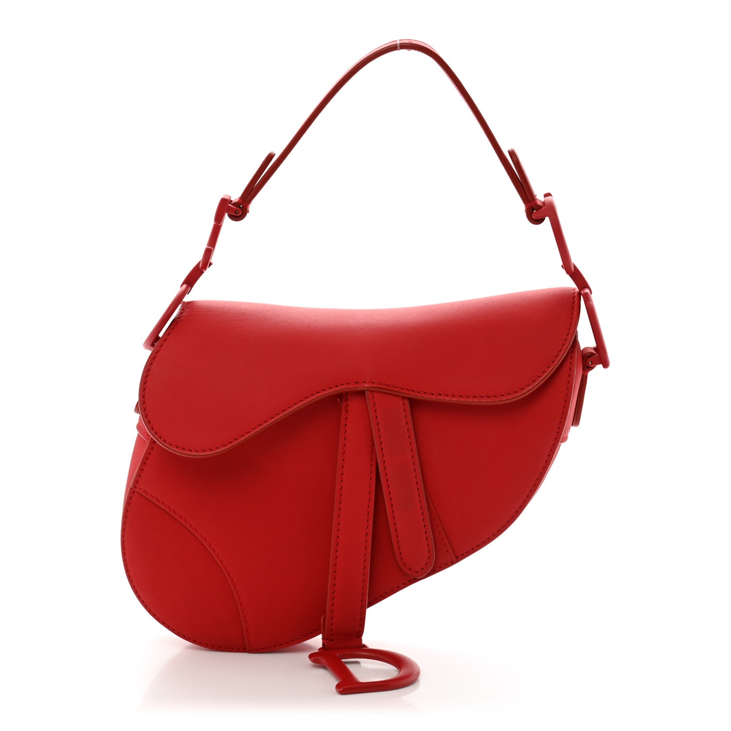 Christian Dior Ultra Matte Calfskin Mini Saddle Bag Red 1 of 12
