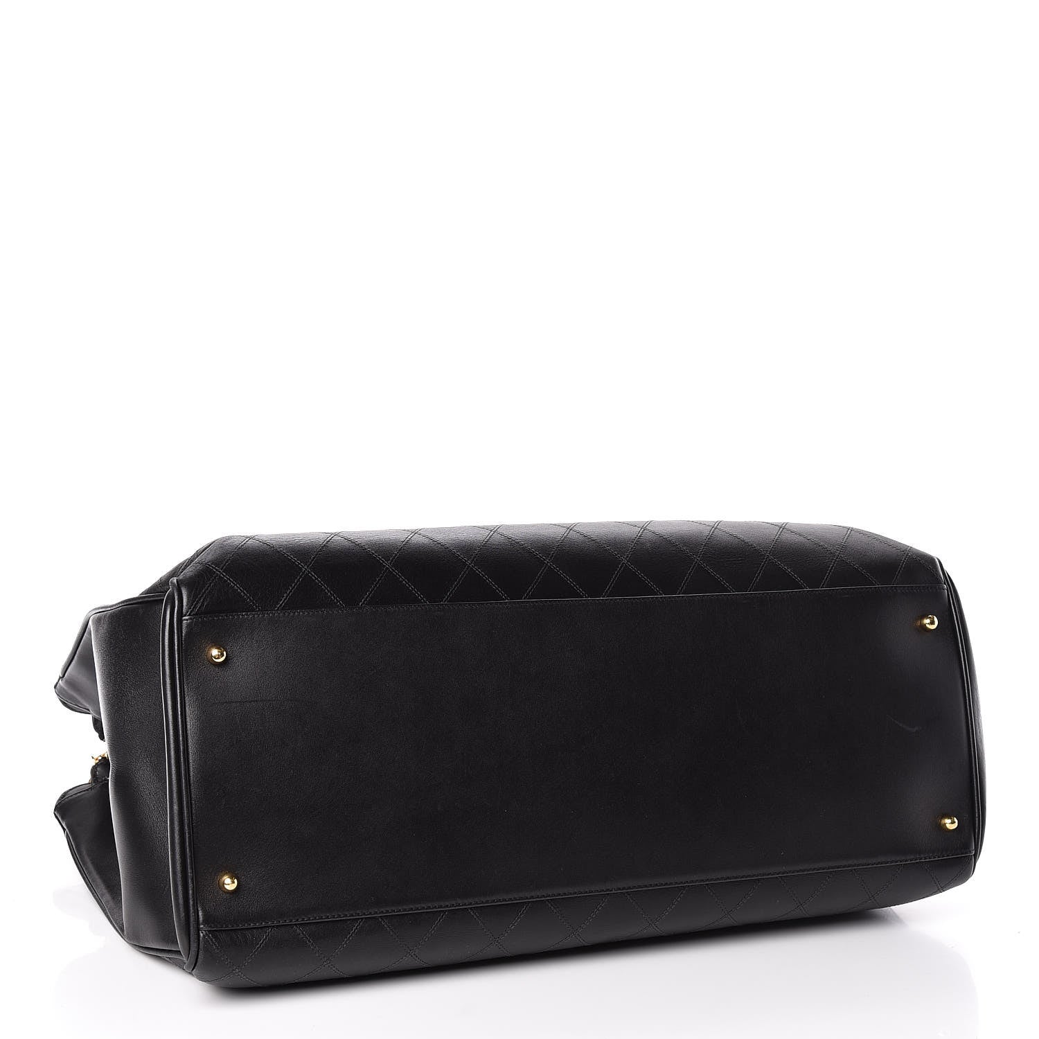 Chanel Calfskin Stitched XL Weekender Black 4 of 14