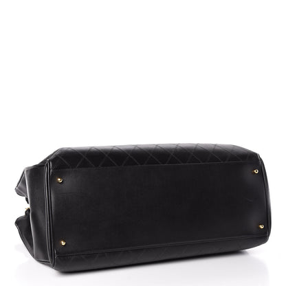 Chanel Calfskin Stitched XL Weekender Black 4 of 14