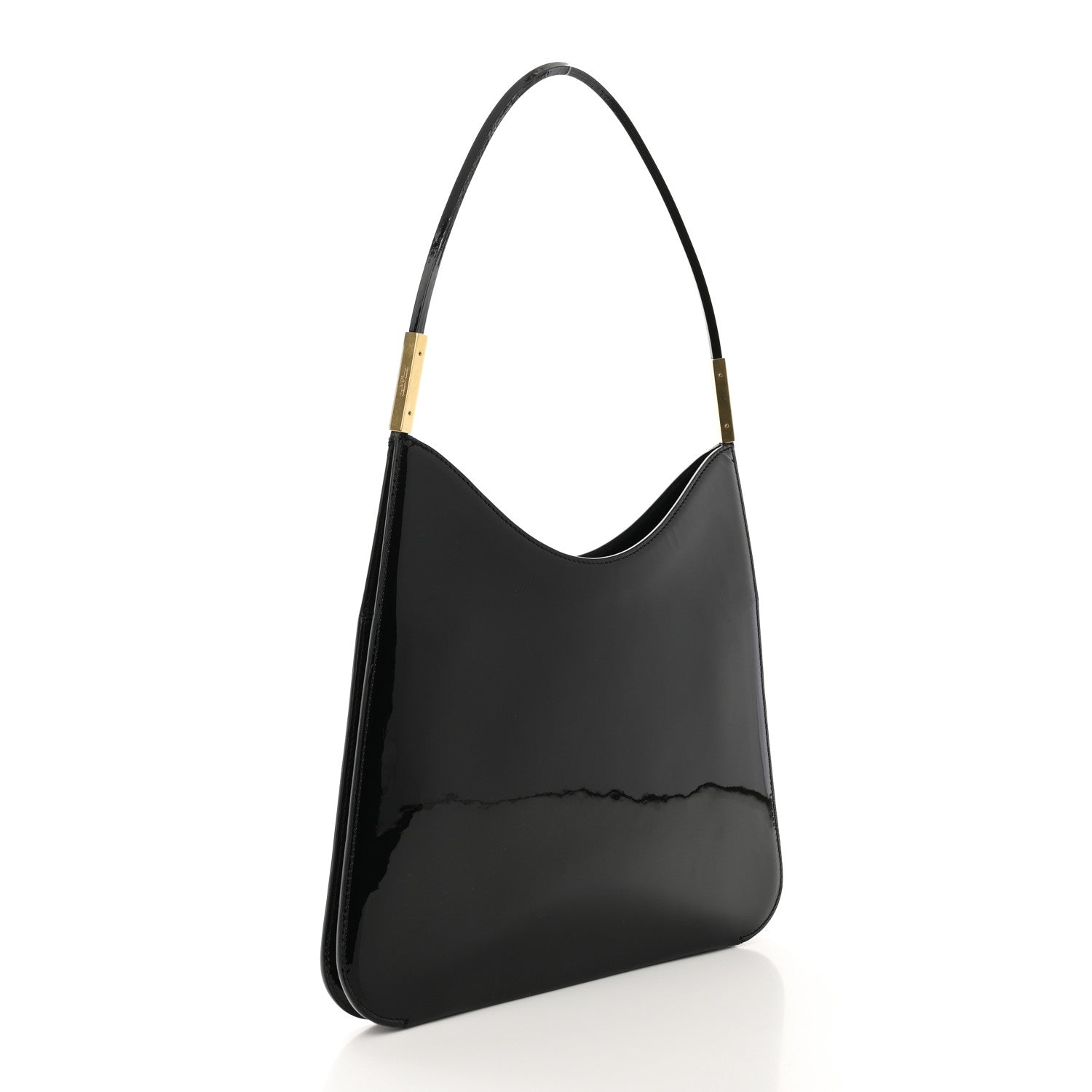 Saint Laurent Patent Calfskin Sadie Shoulder Bag Black 2 of 10