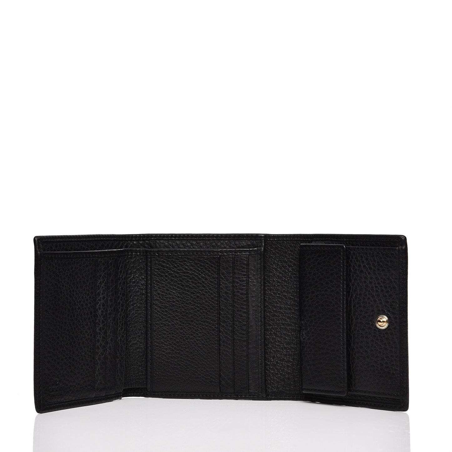 Pebbled Calfskin Soho Compact Flap Wallet Black