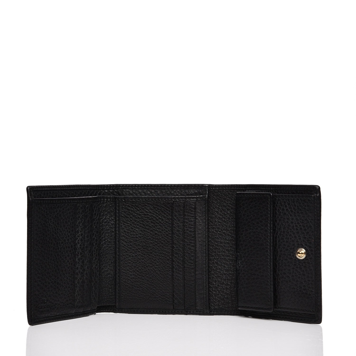 Gucci Pebbled Calfskin Soho Compact Flap Wallet Black 5 of 8