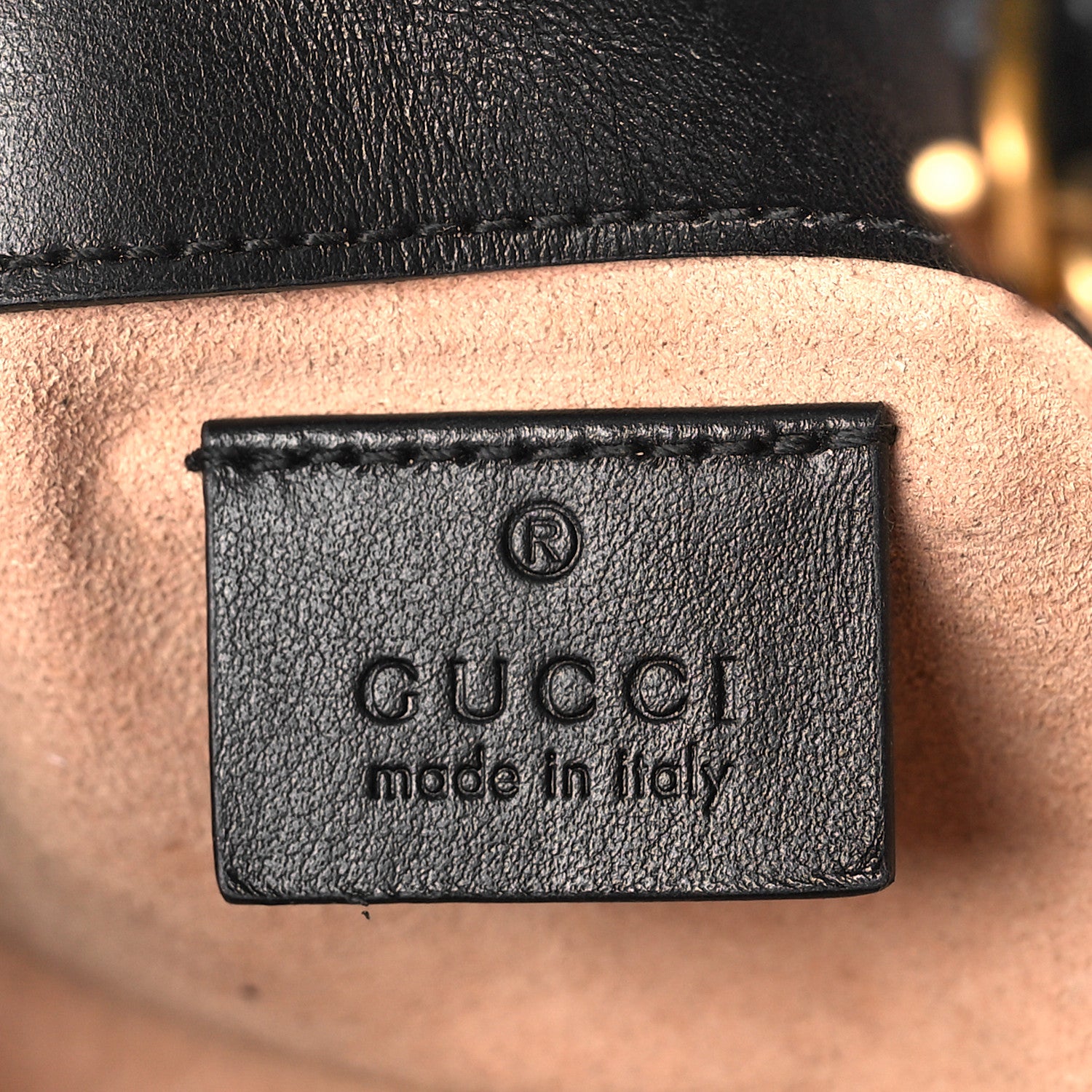Gucci Calfskin Matelasse Super Mini GG Marmont Shoulder Bag Black 6 of 15