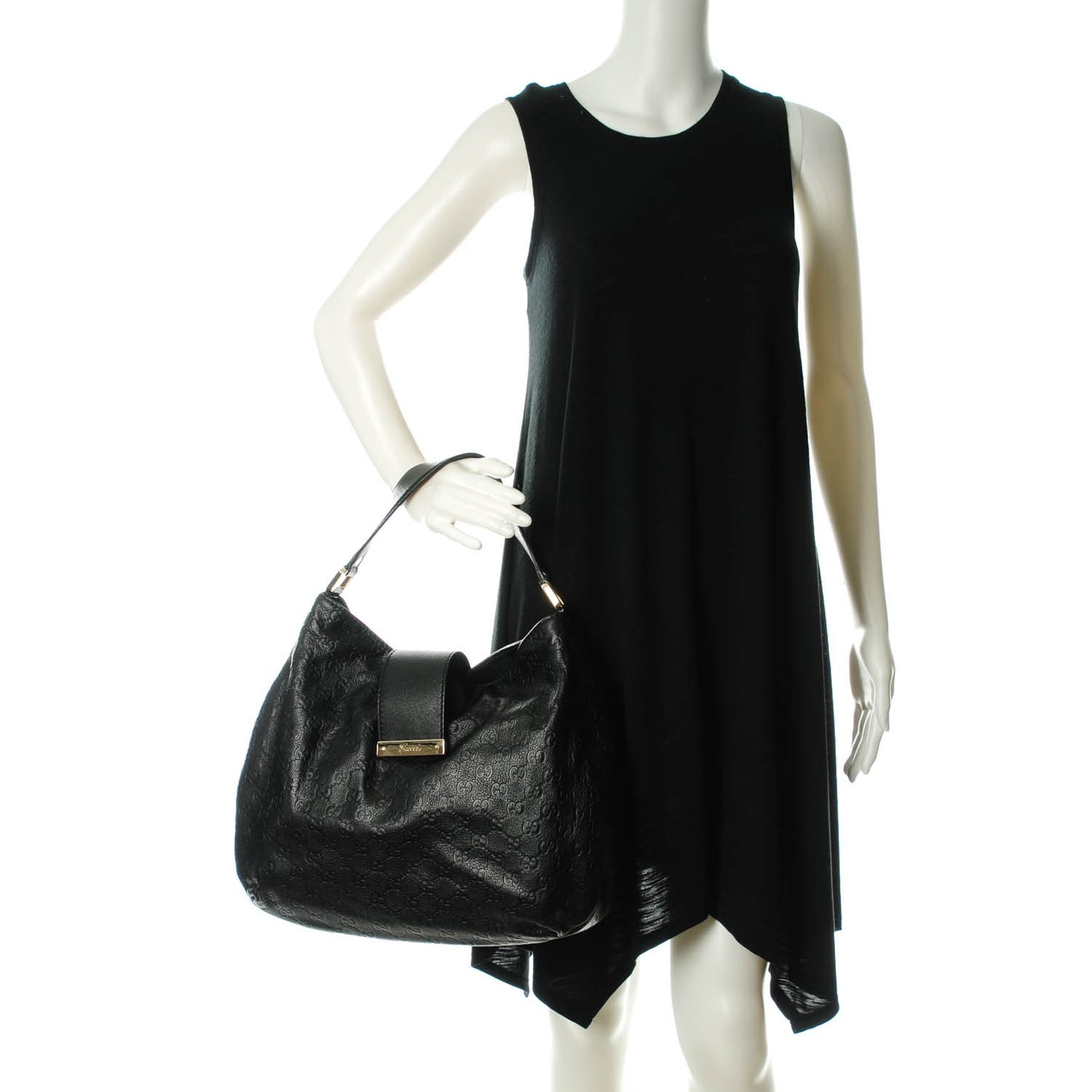 Guccissima Large New Ladies Web Hobo Black