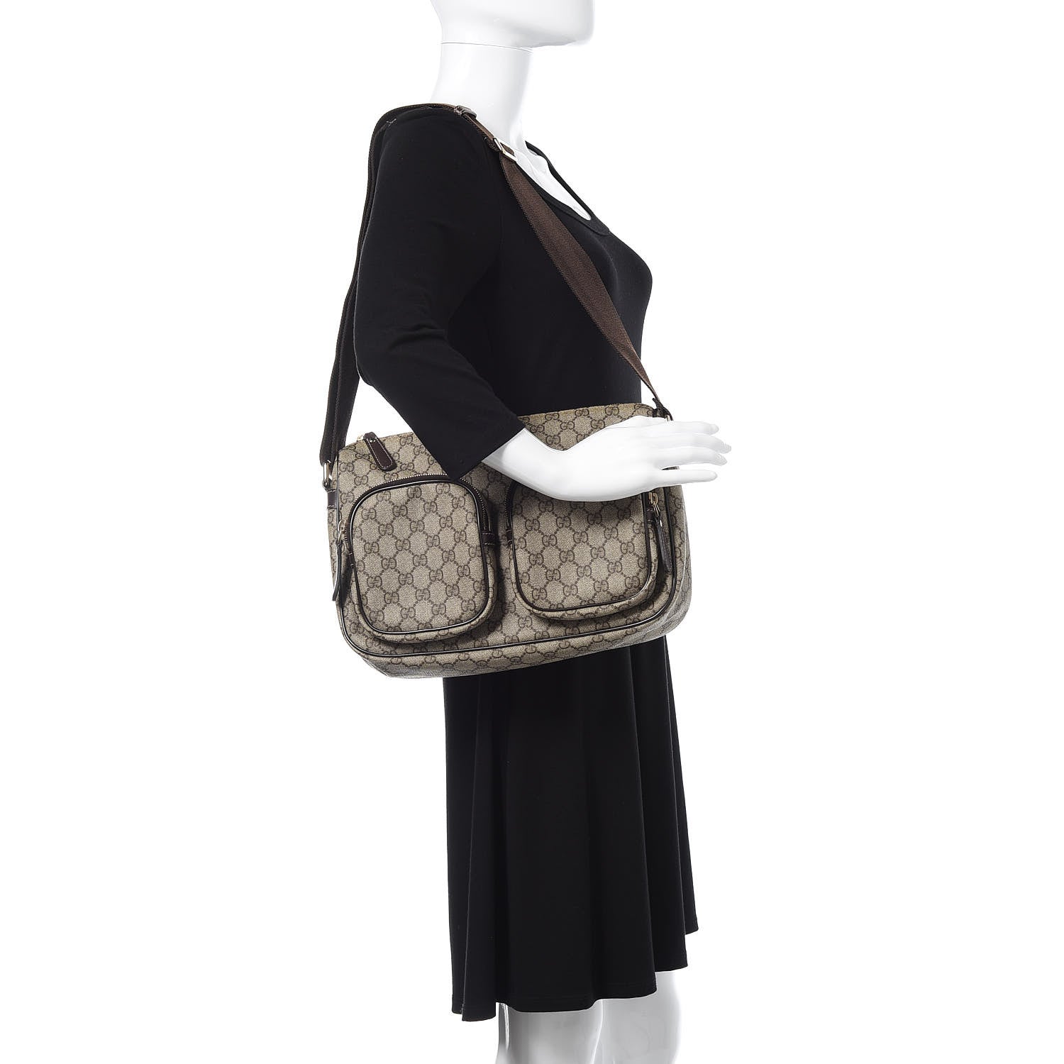 Gucci GG Plus Monogram Front Pocket Messenger Dark Brown 2 of 12