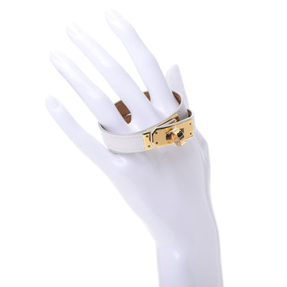 Hermes Epsom Kelly Double Tour Bracelet T2 White 2 of 7