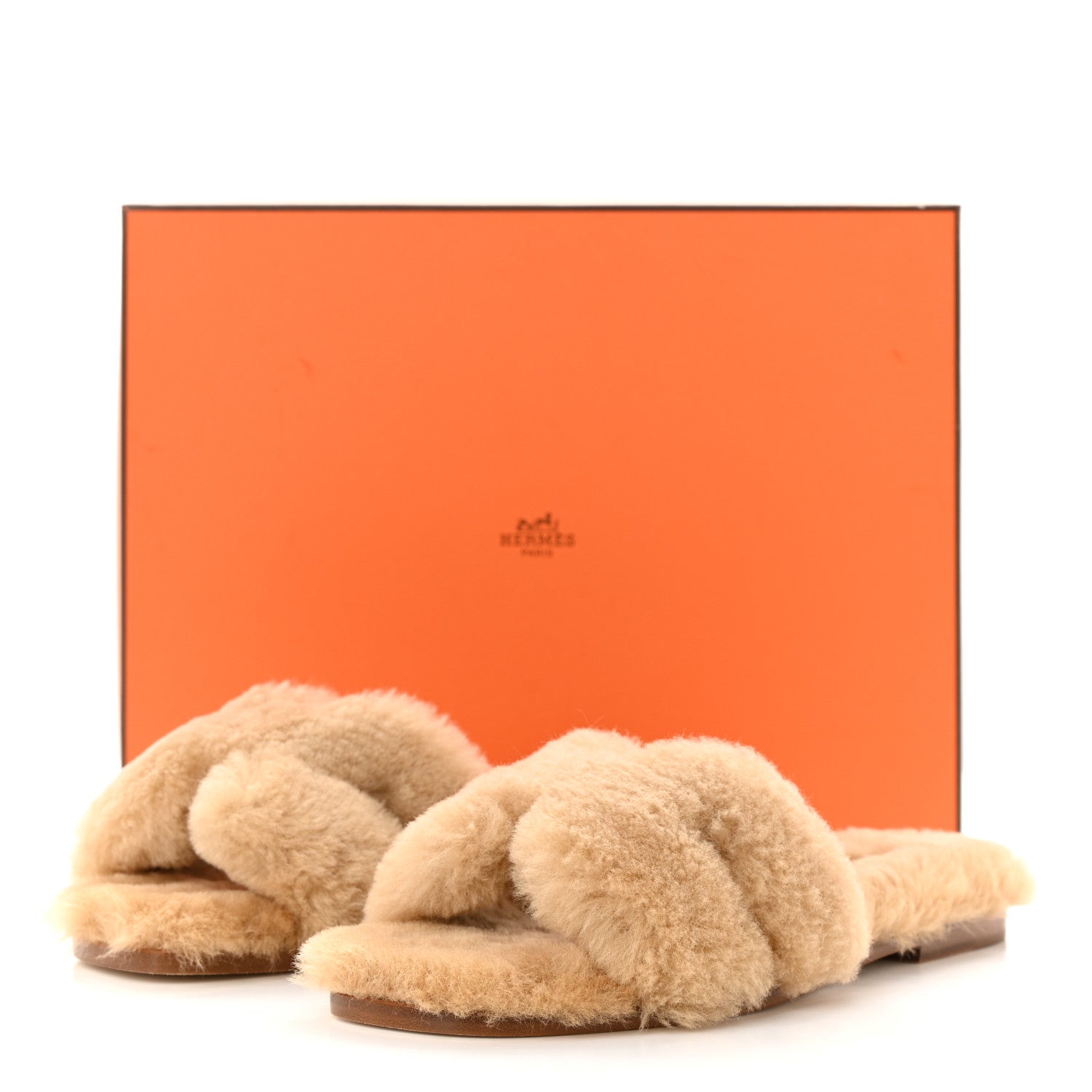 Hermes Woolskin Oran Sandals 38 Beige Argile 8 of 8