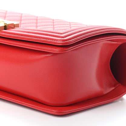 Chanel Lambskin Quilted Medium Boy Flap Red 9 of 9