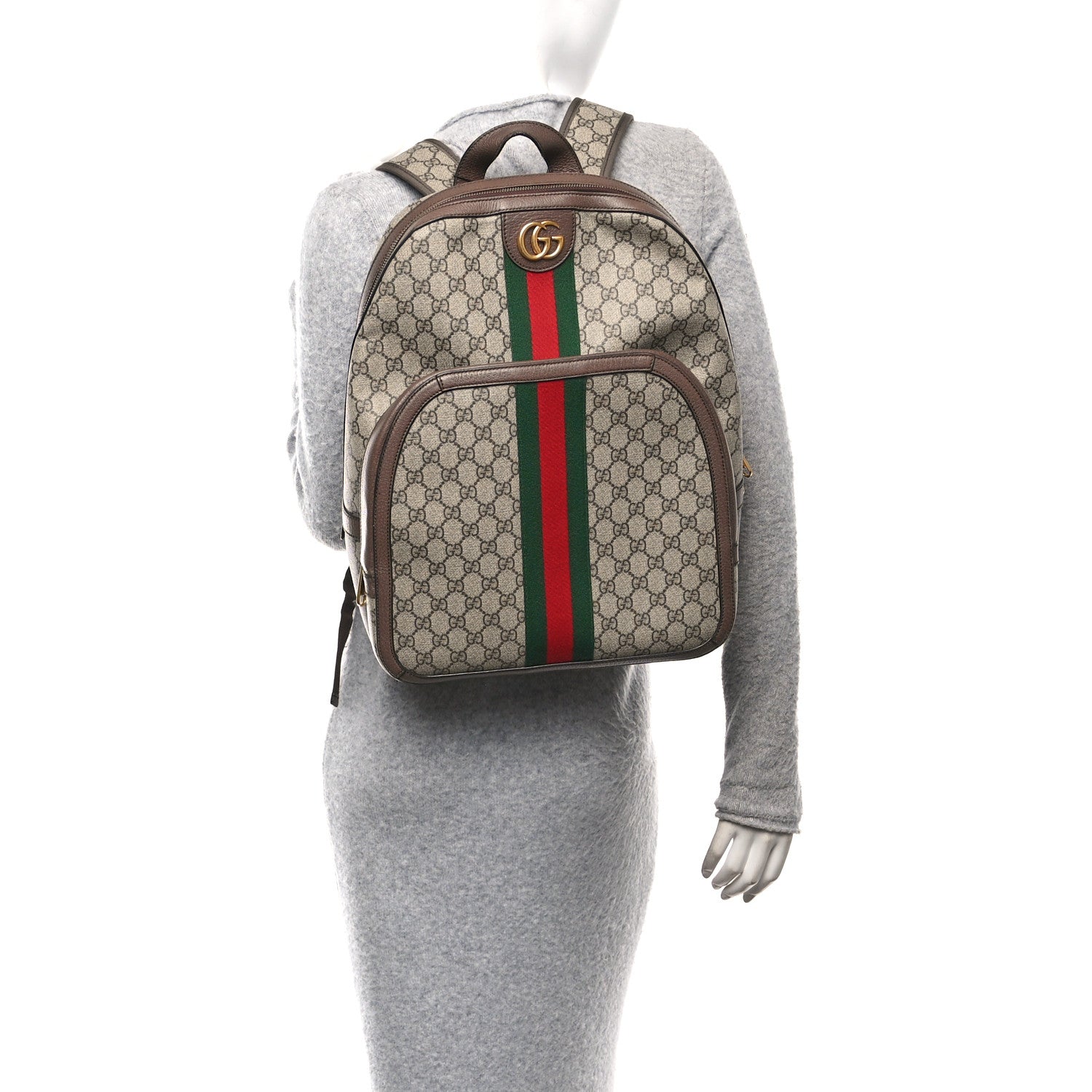 Gucci GG Supreme Monogram Medium Ophidia Day Backpack Brown 2 of 15