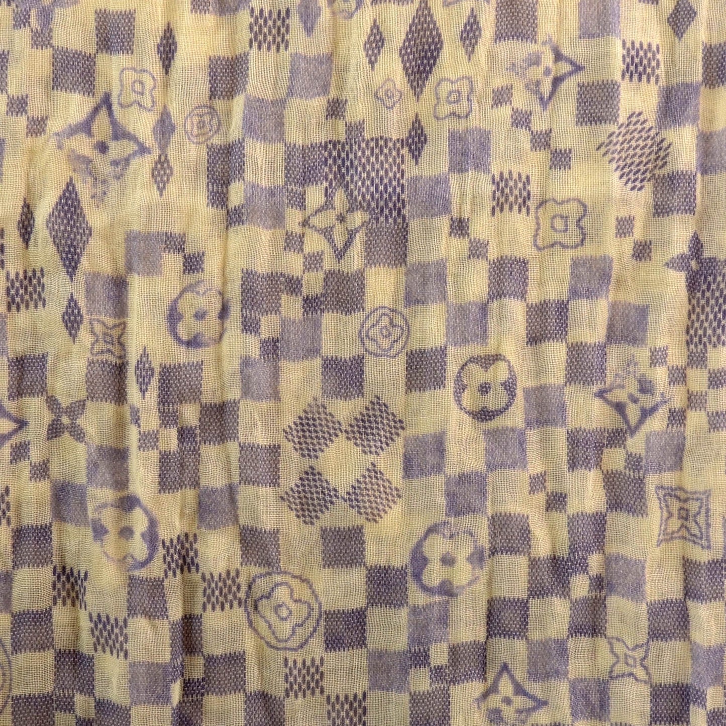 Cashmere Silk Damier Azur Stole