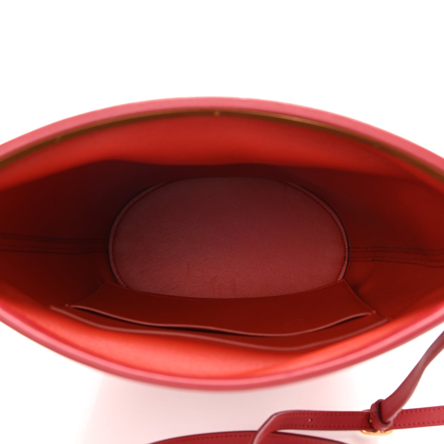 Smooth Calfskin Clasp Bucket Bag Red