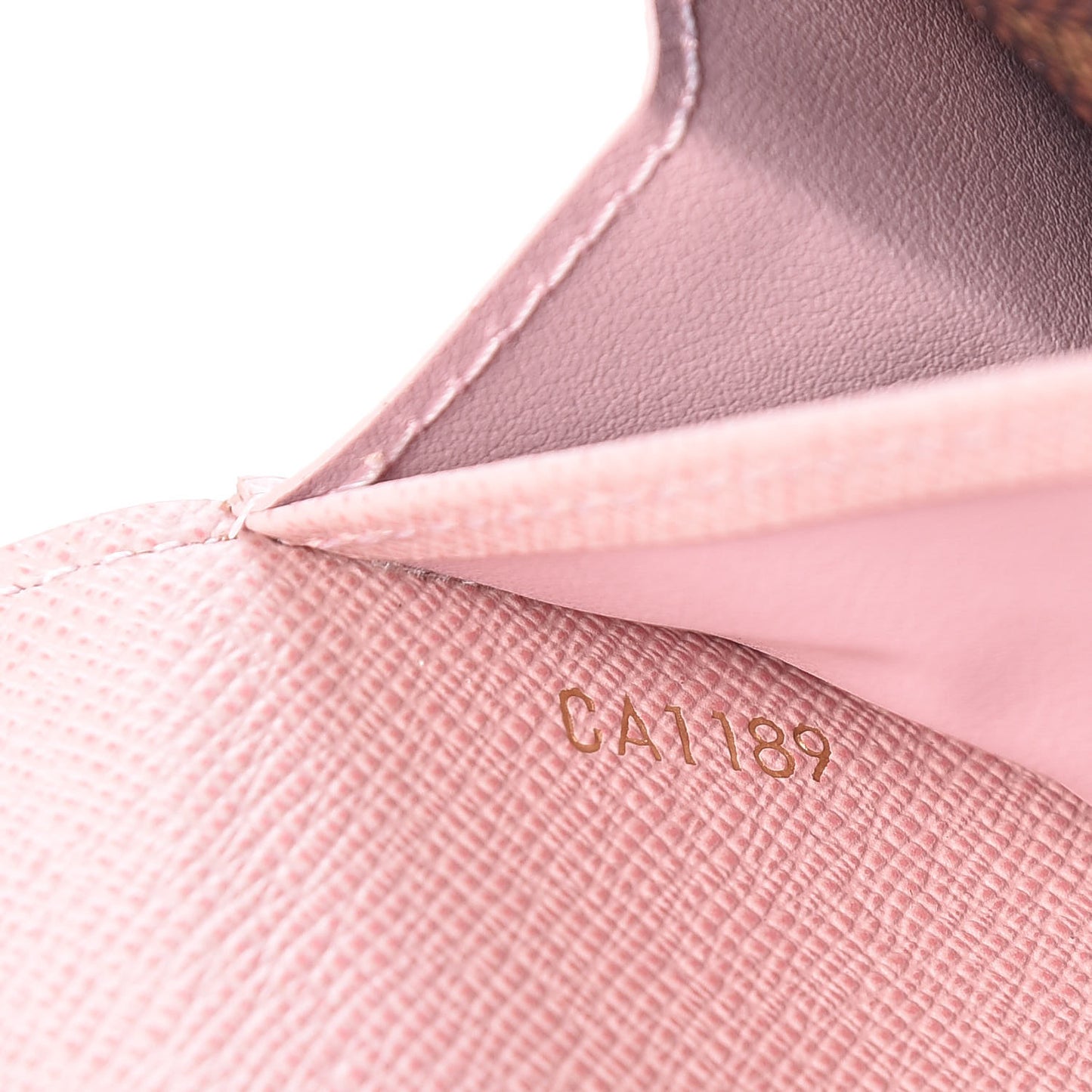 Damier Ebene Studded Sarah Wallet NM Rose Ballerine