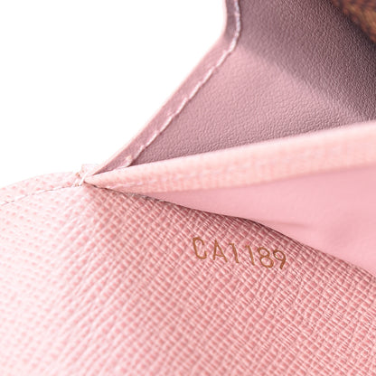 Louis Vuitton Damier Ebene Studded Sarah Wallet NM Rose Ballerine 7 of 10