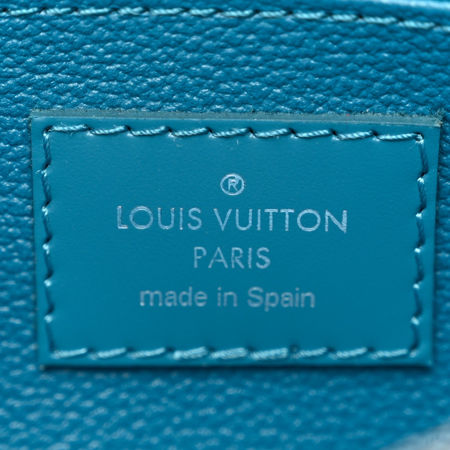 LOUIS VUITTON Epi Cosmetic Pouch Cyan