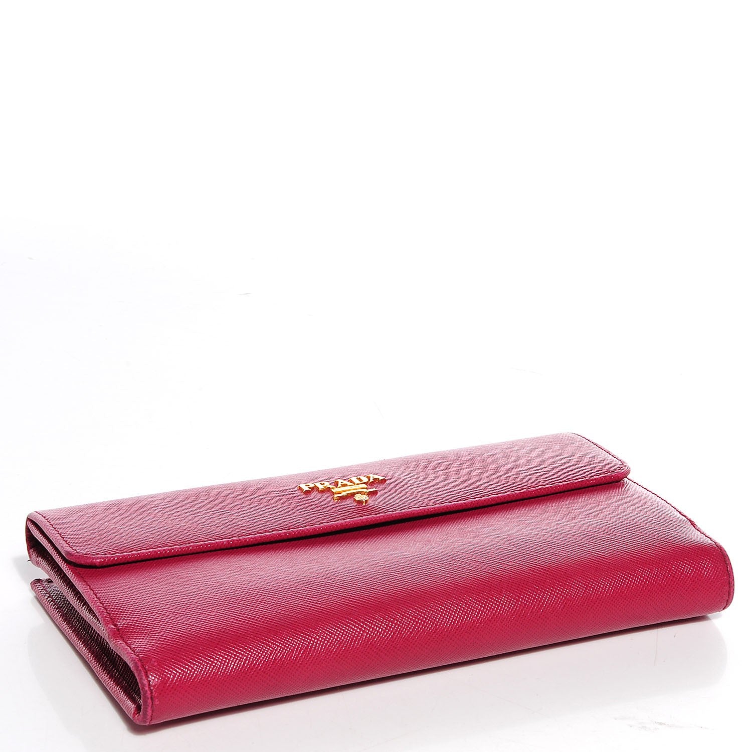Prada Saffiano Metal Continental Wallet Ibisco 4 of 9